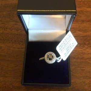 Sterling Silver Black & White Diamond Ring